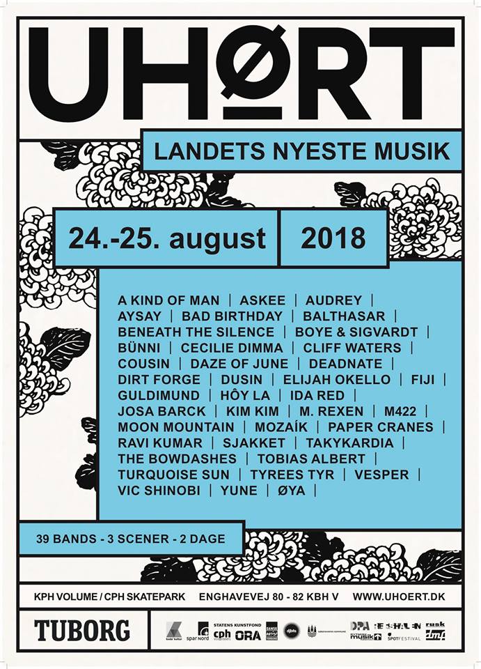 UHØRT Festival Landets nyeste musik Line-up Plakat med artister og bands